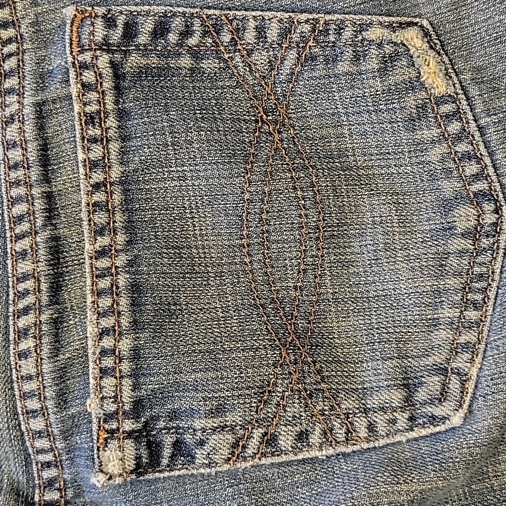 Abercrombie & Fitch distressed bootcut blue jeans 5 pocket 100% cotton Size 6R … - Picture 7 of 10